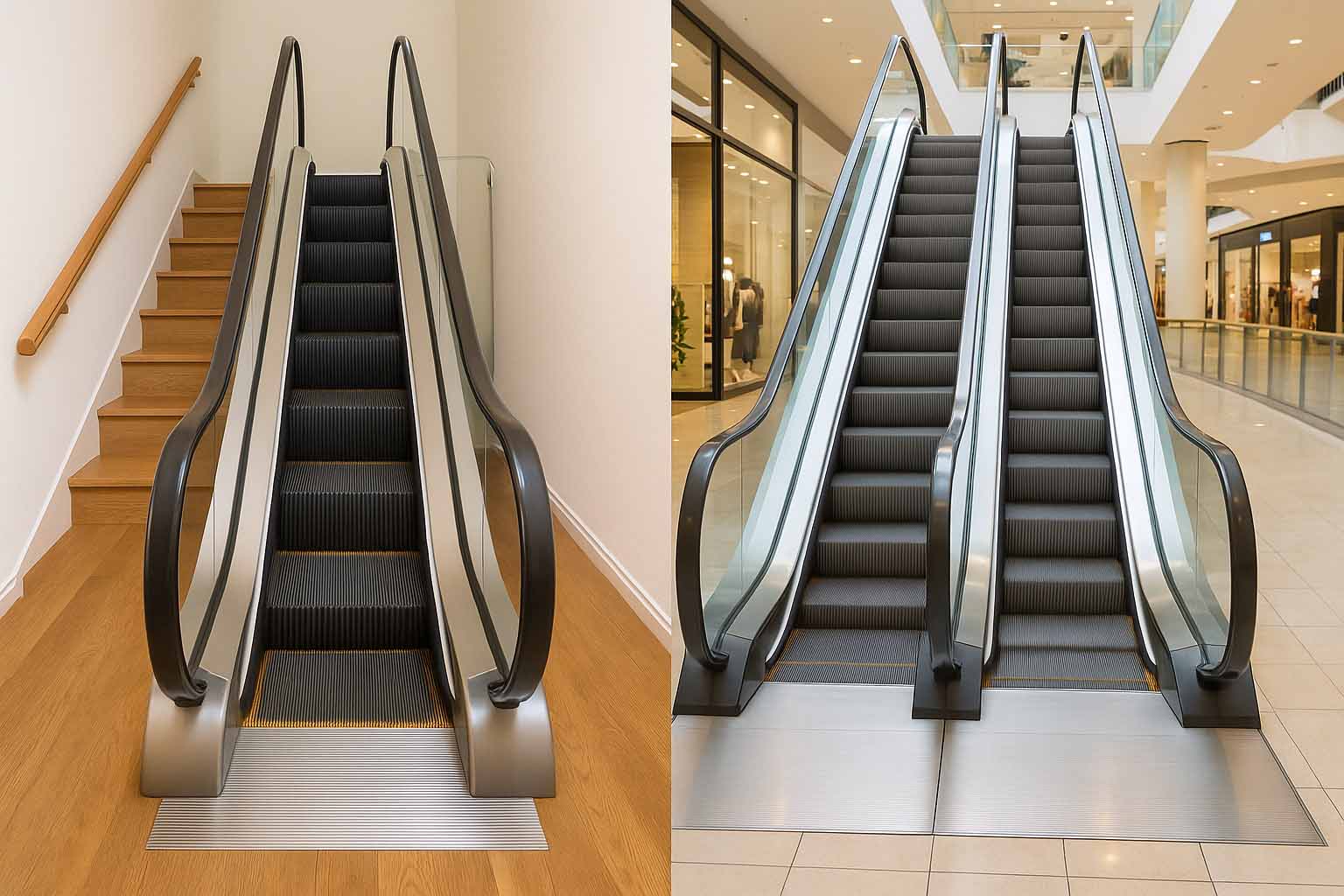 Comparison of home escalator vs commercial escalator