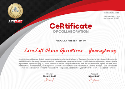 LionLift Central Europe Certificate